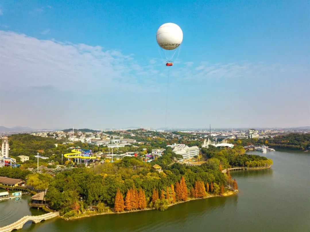 空中观光气球带您换个角度游览杭州西溪湿地