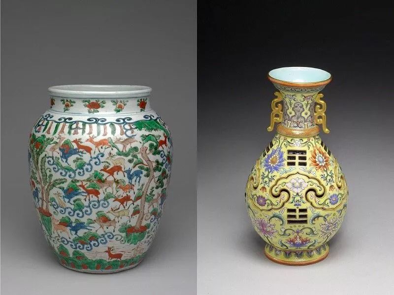 乾隆 洋彩八卦如意转心套瓶台北故宫博物院藏宋瓷与明清瓷器的外形