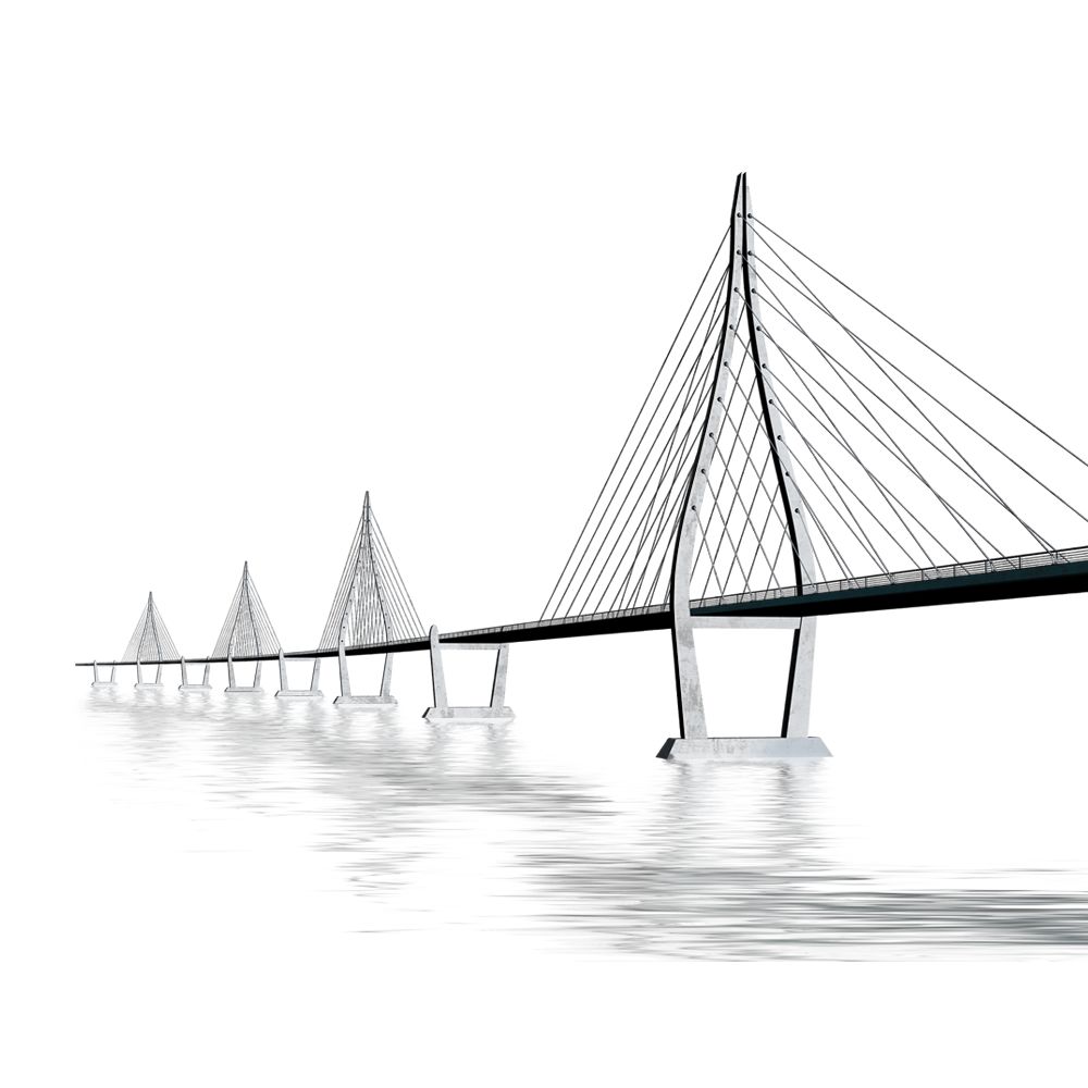 港珠澳大桥简笔画素描图片