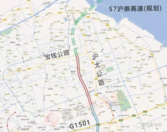 寶山,崇明一小時生活圈作為上海西部地區南北向重要通道,s7公路對市郊