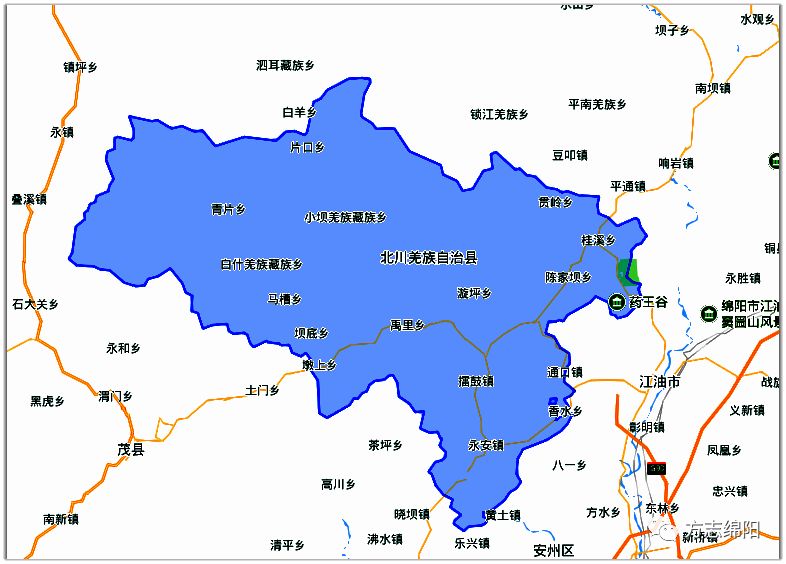 新北川地图 新县城图片