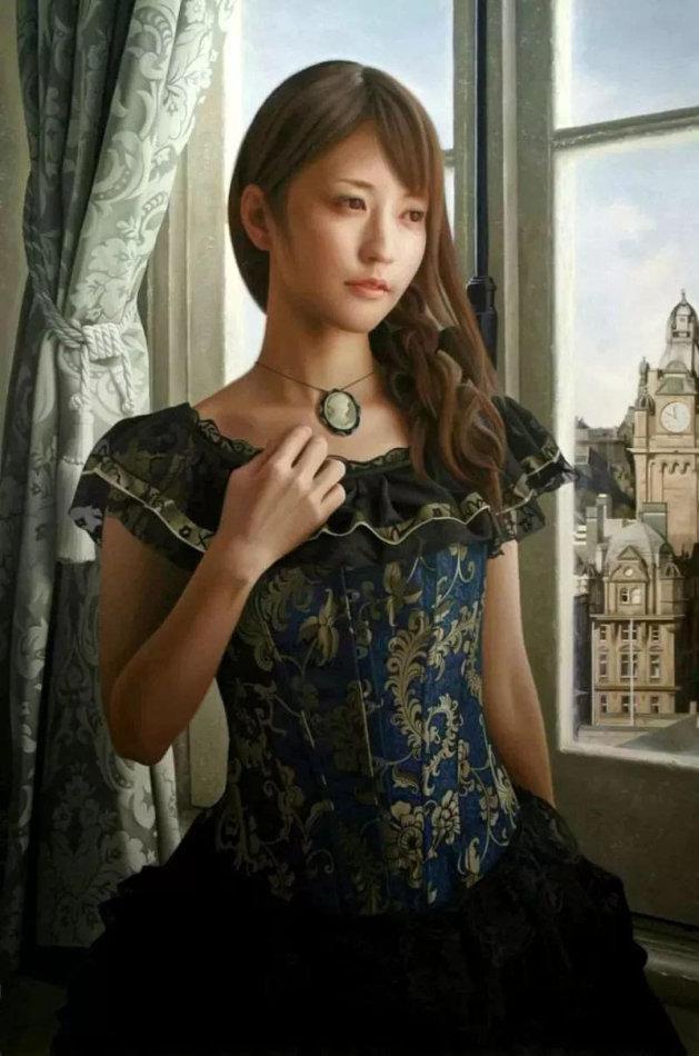 日本超写实绘画第一人,他油画中美女的恬静唯美,细腻逼真!