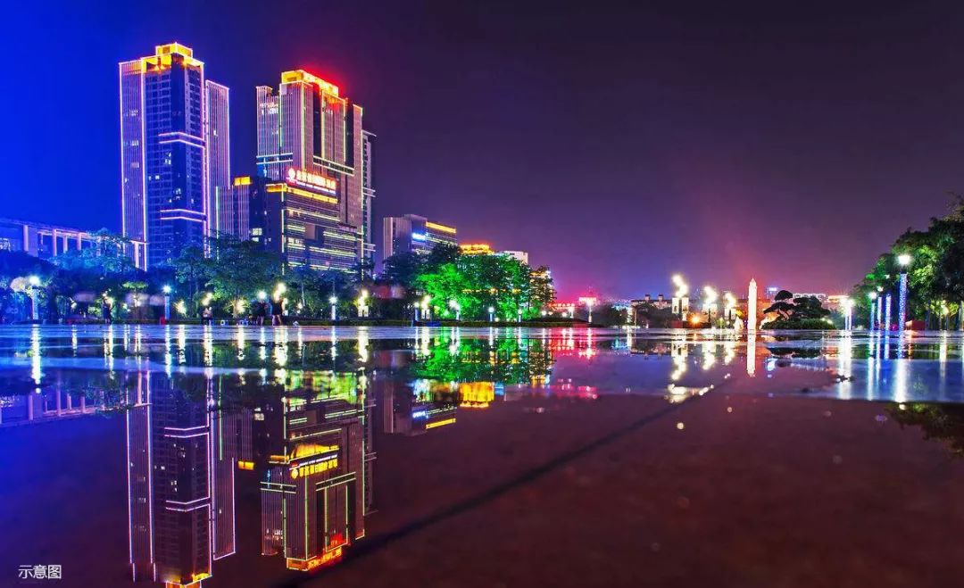 贵港马草江夜景图片图片