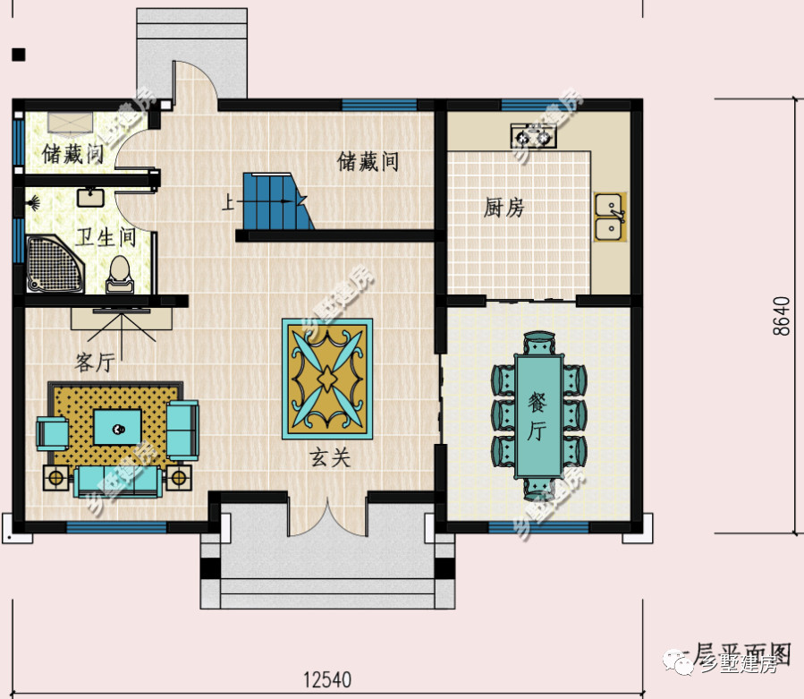 农村12x8米砖混自建图图片