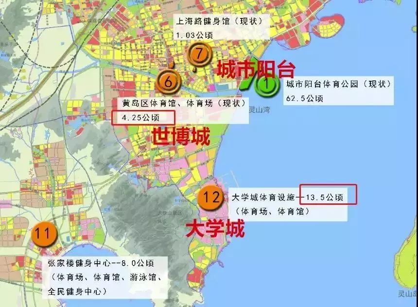 在西海岸新区公共体育设施规划中大学城体育设施13