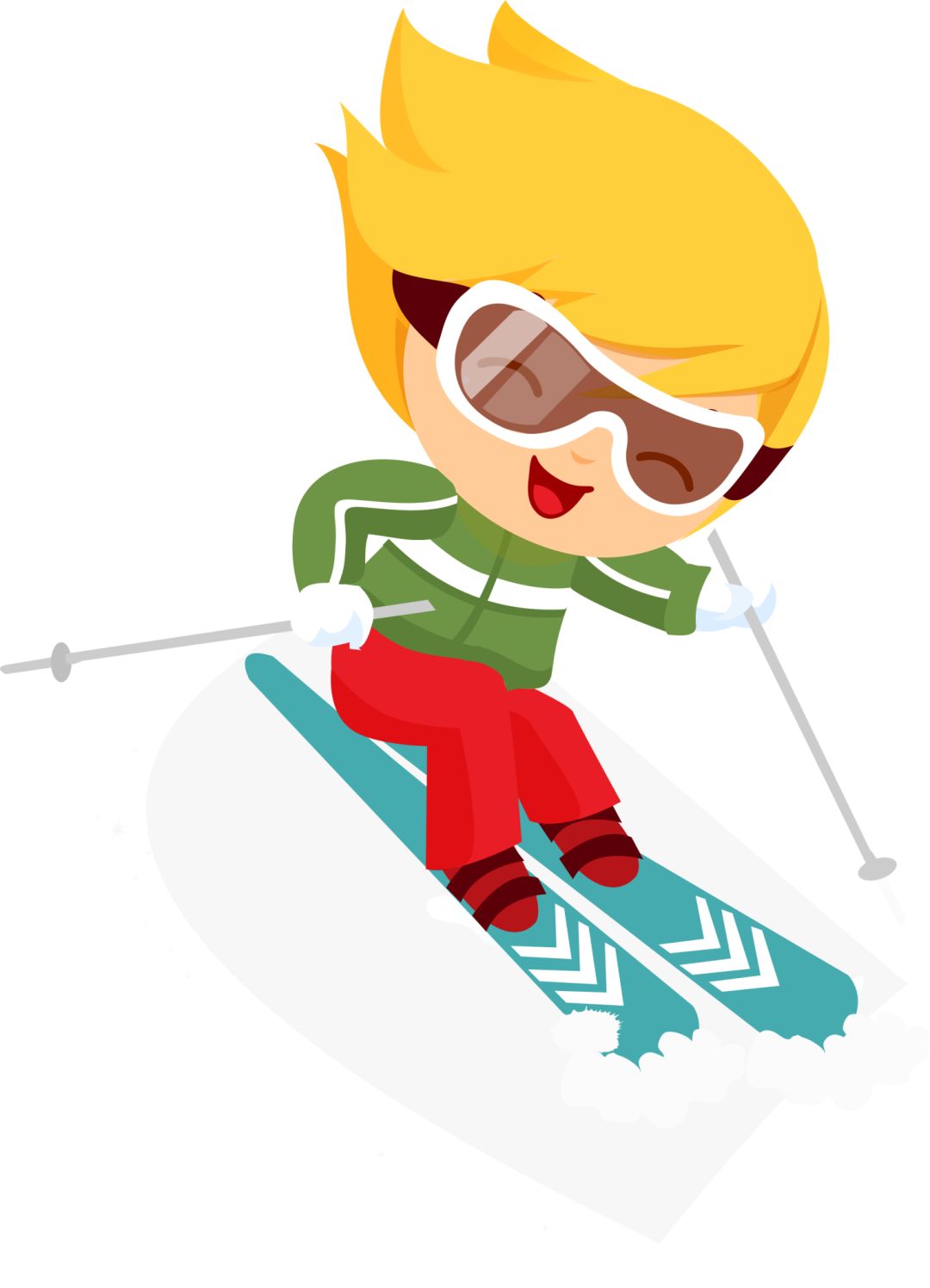 自由滑雪卡通人物图片
