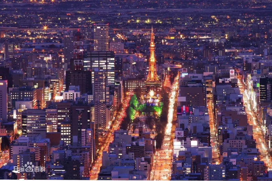 日本札幌市夜景 圖據百度百科