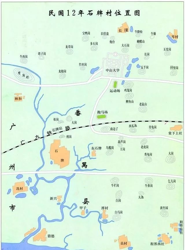 天河石牌村地图图片