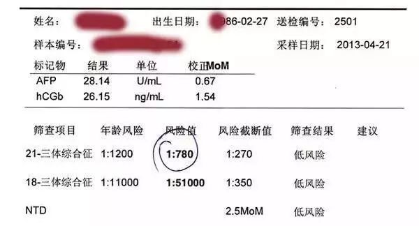 5mm,21三體綜合徵臨界風險值1/270,18三體綜合徵臨界風險值1/350.