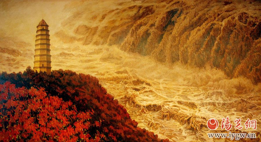 延安宝塔与壶口瀑布同框李剑大型油画作品《魂之源》将亮相世界温州人