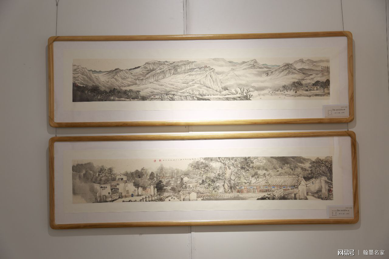 展廳作品王界山藝術工作室畫家張珅翊,張福生及畫家王興春,青州長城