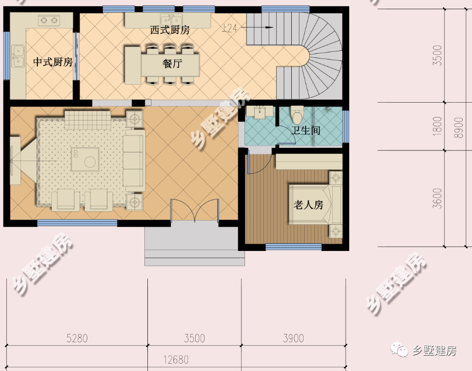 农村12x8米砖混自建图图片