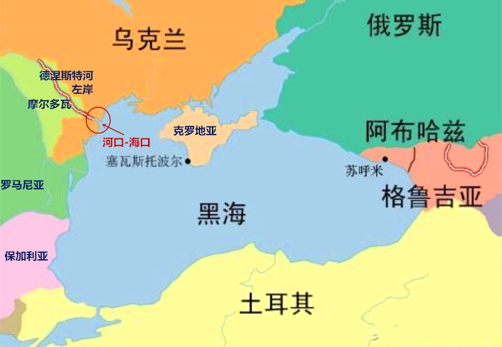 黑海地图高清中文版图片