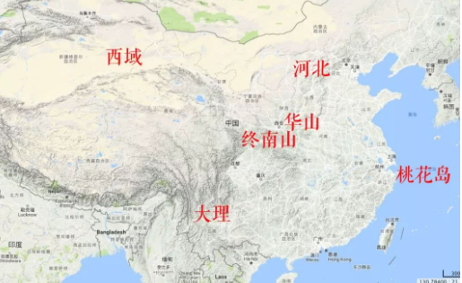 终南山地形图 山脉图片