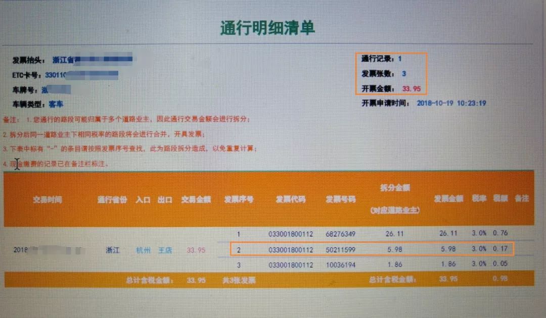 为什么一次性缴费3395元却开出三张通行费电子发票