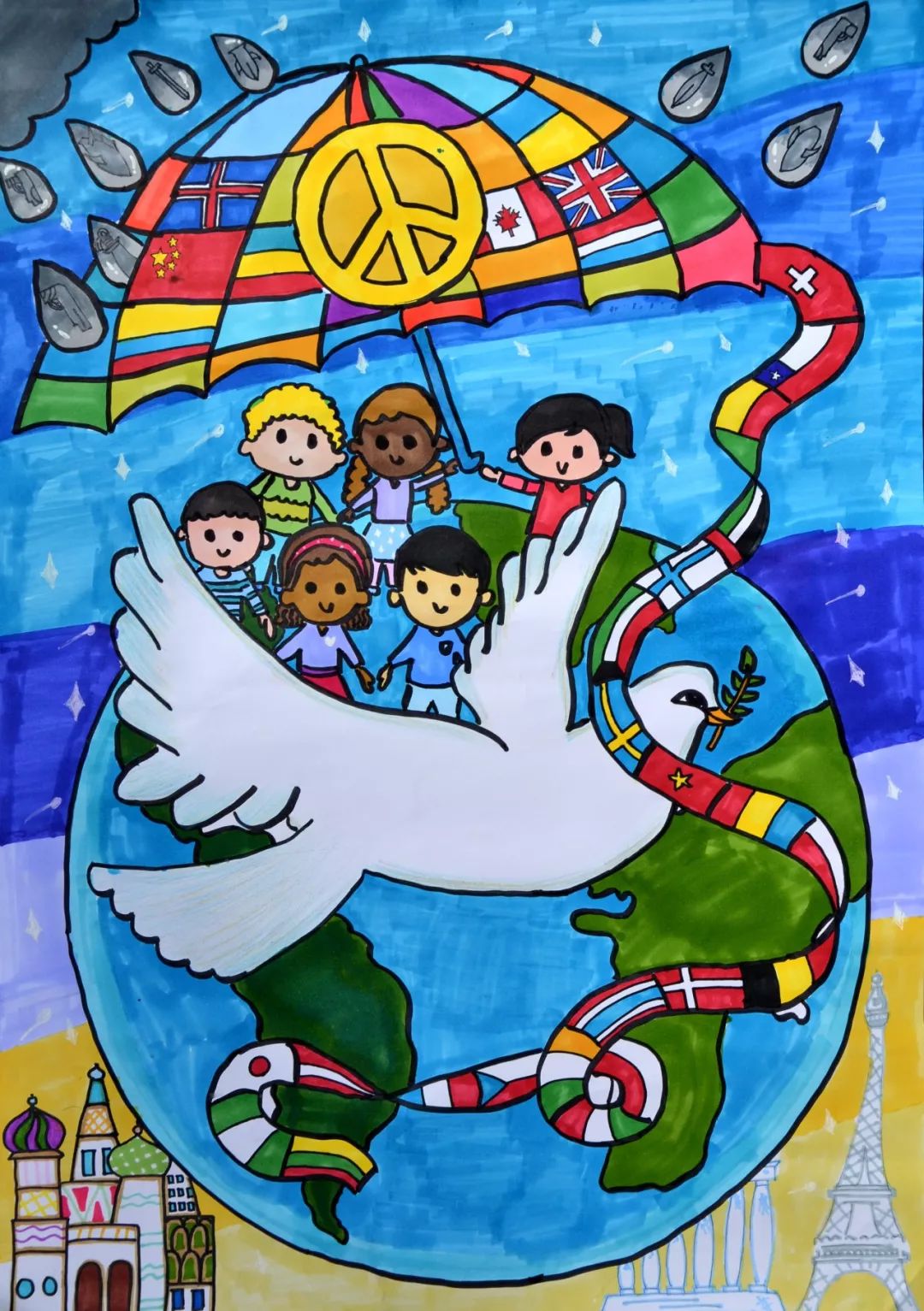小学生世界和平海报图片