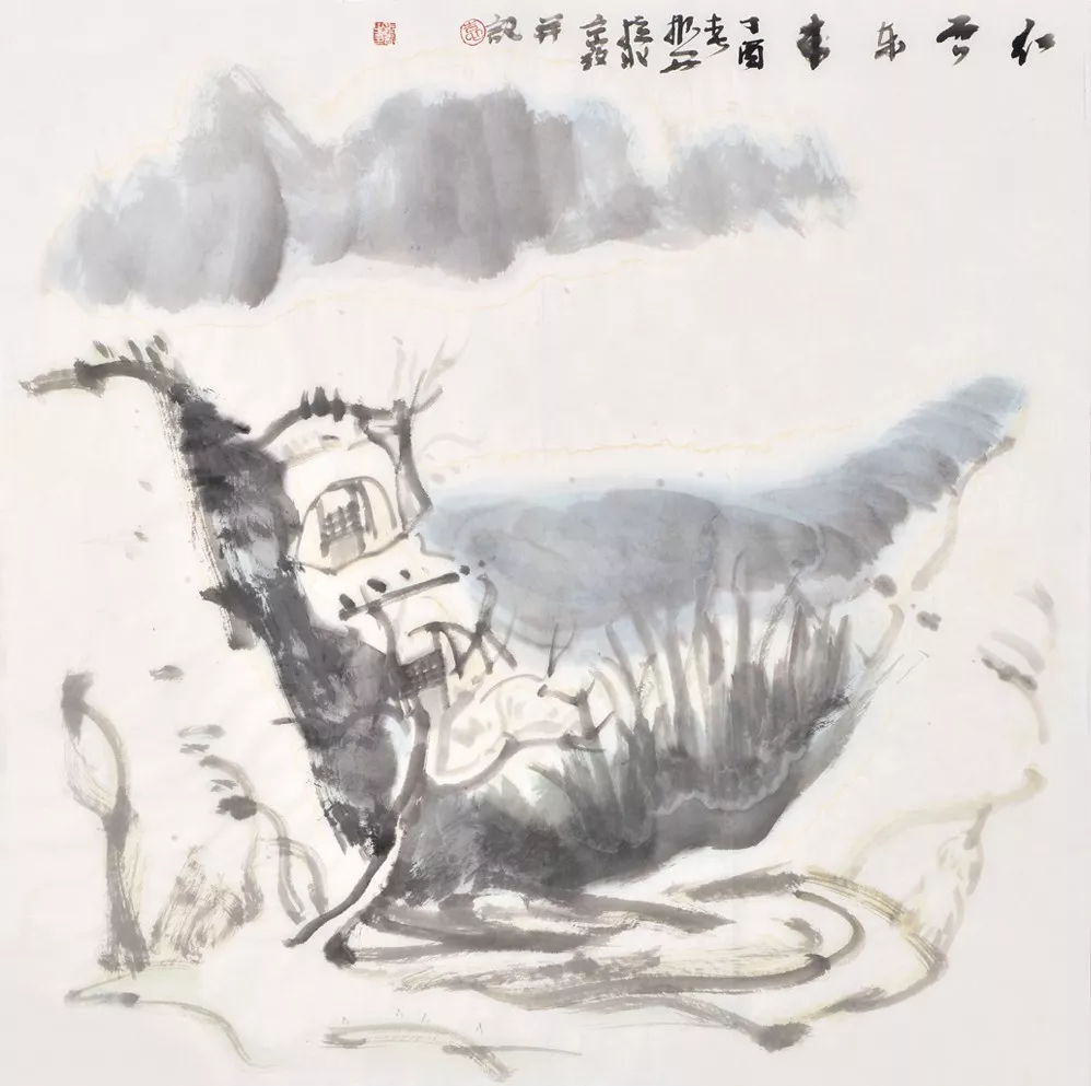 6500@厦门美术馆05,刘万鸣:人物,68x34cm,未成交04,袁振西:山水,68x68