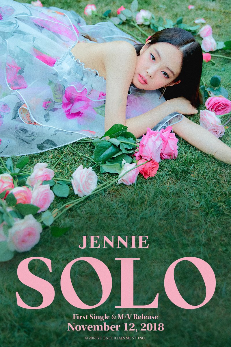 jennie《solo》预告照公开,被粉色玫瑰环绕的梦幻氛围