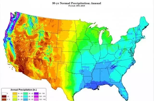 美洲年降水量分布图图片