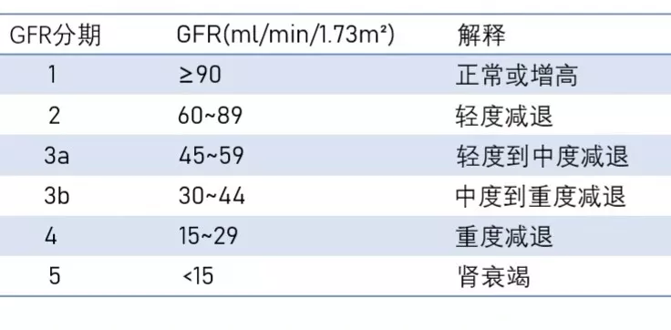 肾小球滤过率分期图片