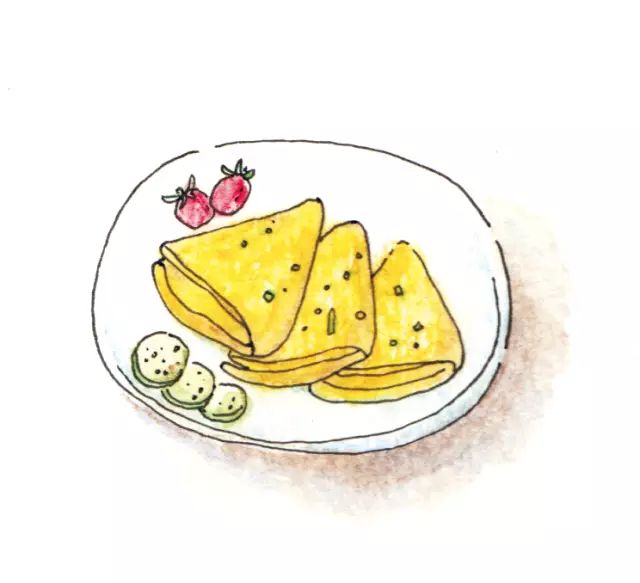 鸡蛋饼简笔画彩色图片