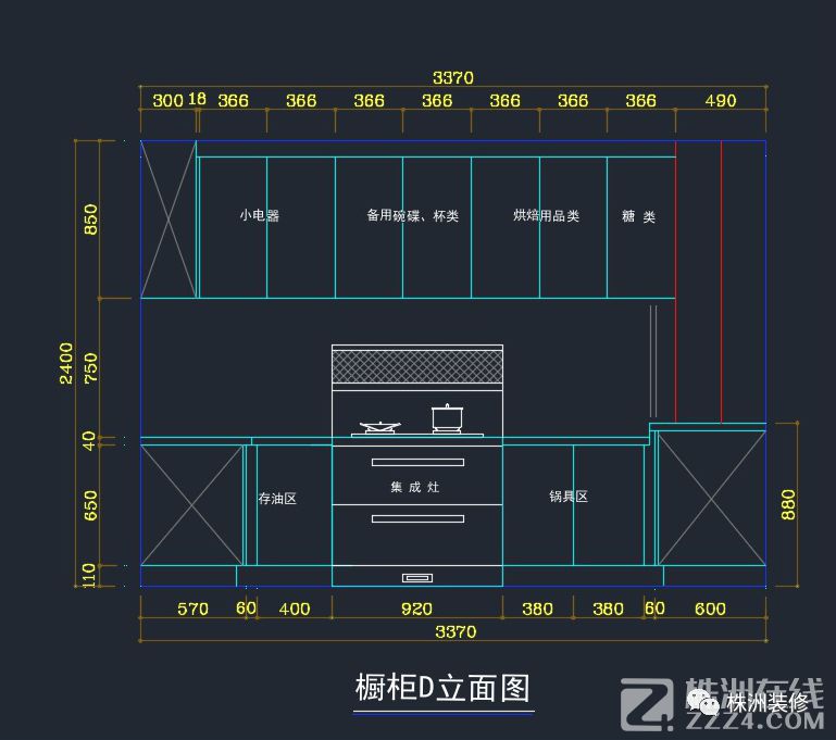 cad橱柜平面图怎么画图片