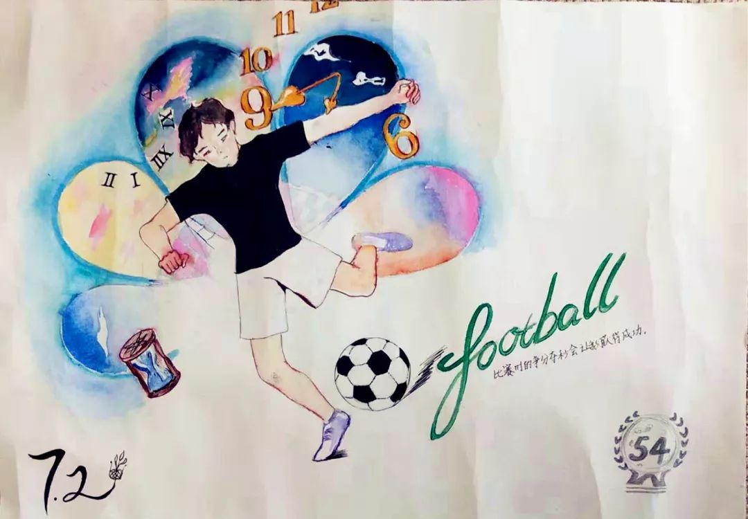 天津第五十四中学第六届班级足球联赛海报设计大赛初中组