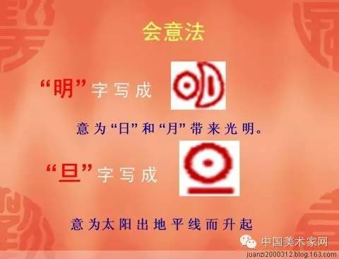 而会意字里"明"写成如图示,意为"日"和"月"带来的光明.