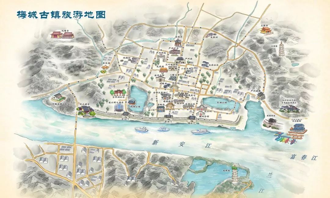 梅城乌龙山地图图片