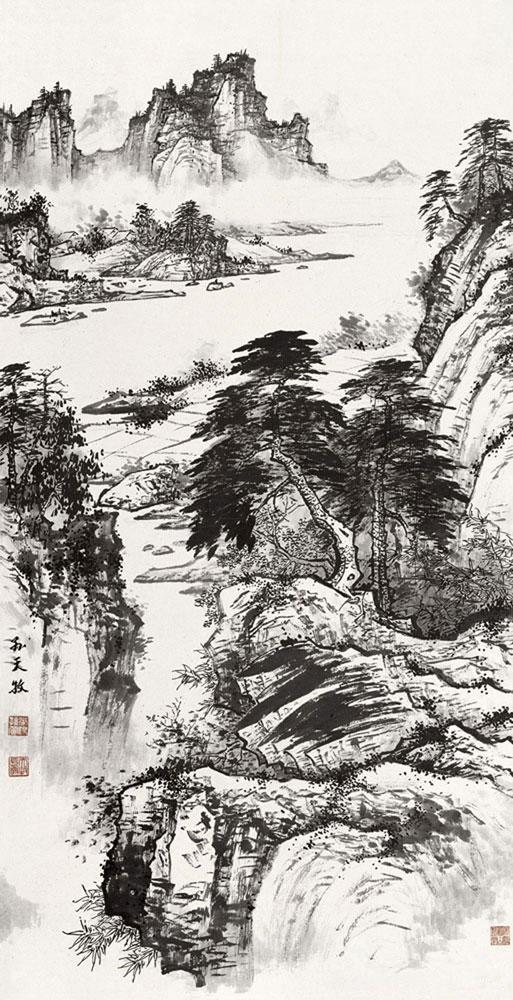 莱阳孙天牧山水画欣赏_山东