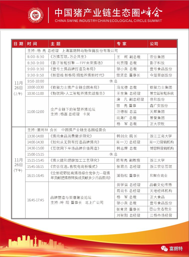 會議通知議程2018第三屆中國豬產業鏈生態圈年會第三輪