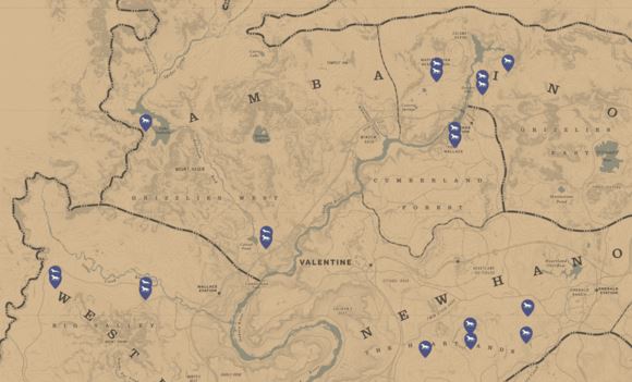 荒野大镖客2野马分布图一览野马分布在哪