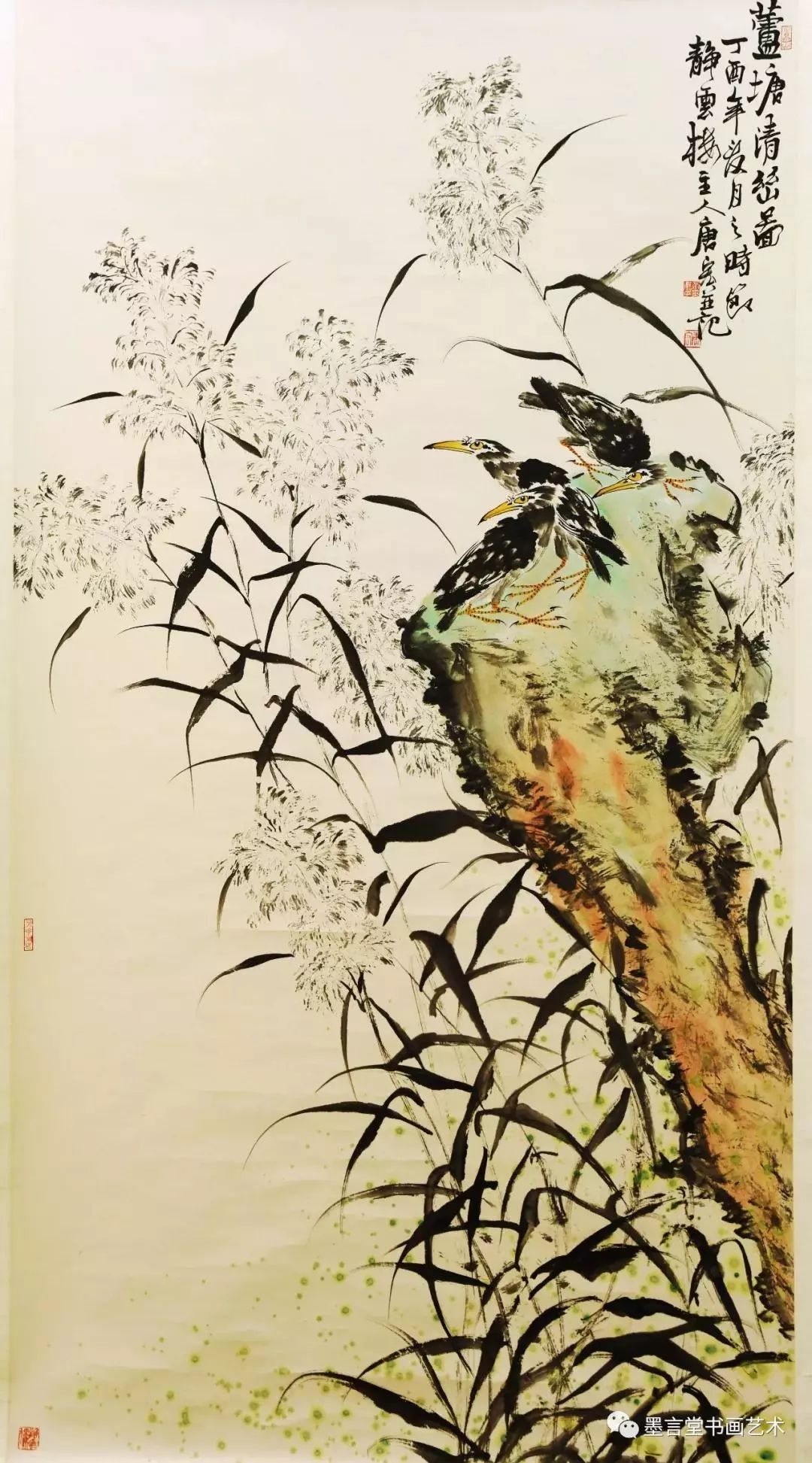 花鸟画家唐宏,师从何水法先生,笔调淡定从容,素雅俊逸.