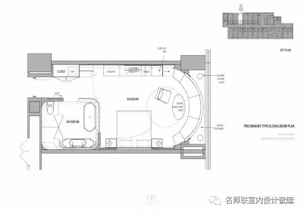 酒店单人间CAD平面图图片