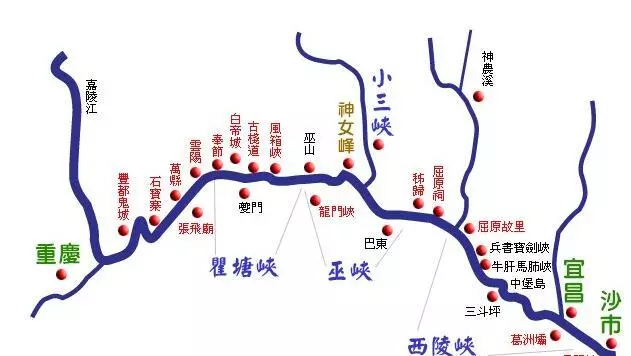 长江三峡地图路线全图图片