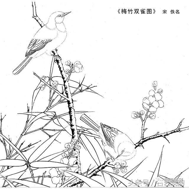 宋高清工笔画小品白描稿40幅