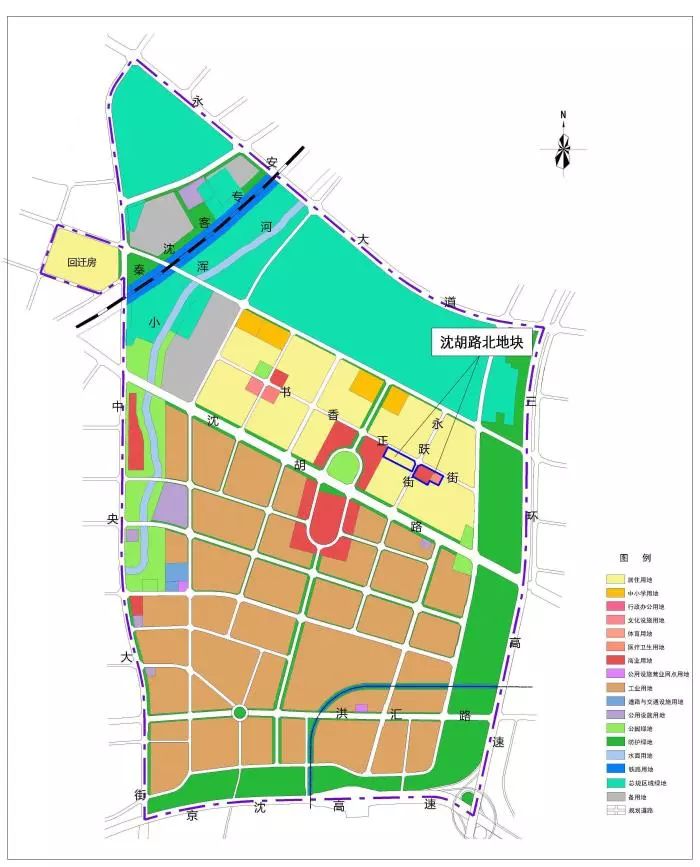 于洪区永安新城东民单元沈胡路北地块性质拟调整