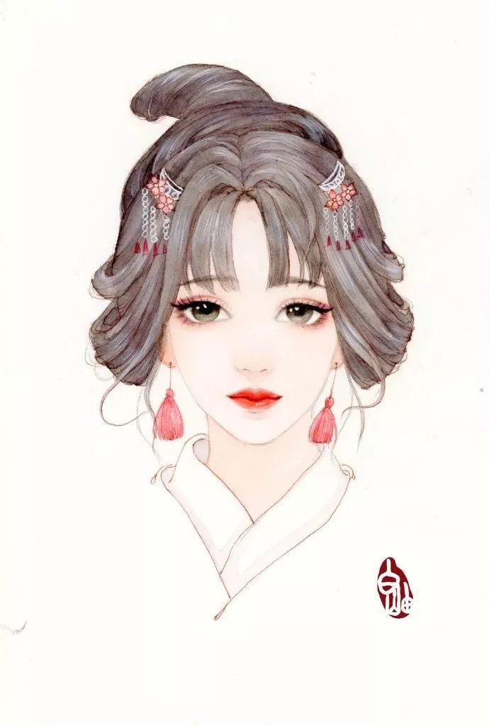 超级腻害的古风少女手绘插画看完美得让人过目不忘