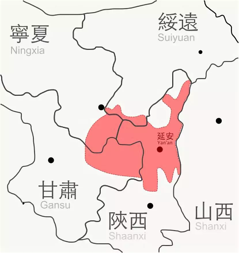 陕甘宁边区地图高清图片