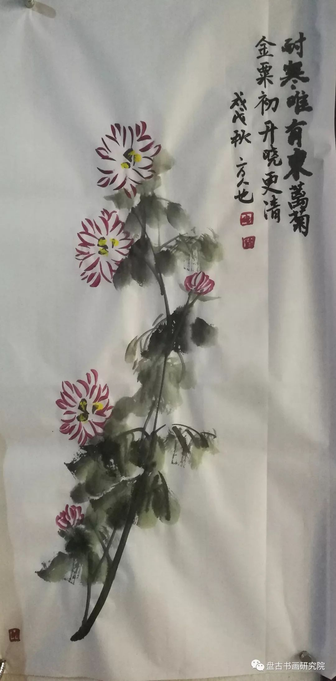 曉照教國畫寫意菊花的佈局以及創作一