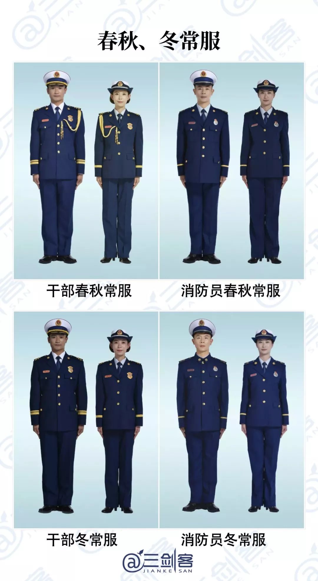 全国统一消防员制服图片