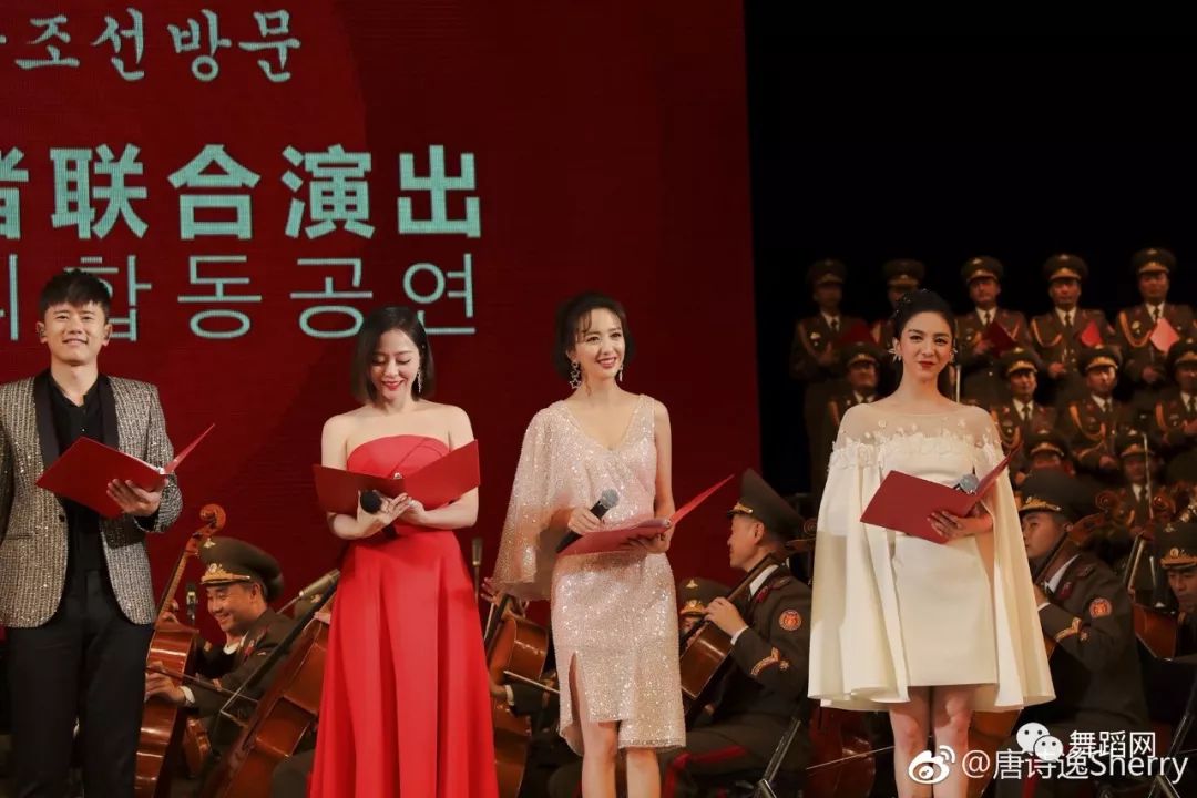 中国文艺工作者对朝鲜访问黄豆豆唐诗逸佟丽娅同台献舞