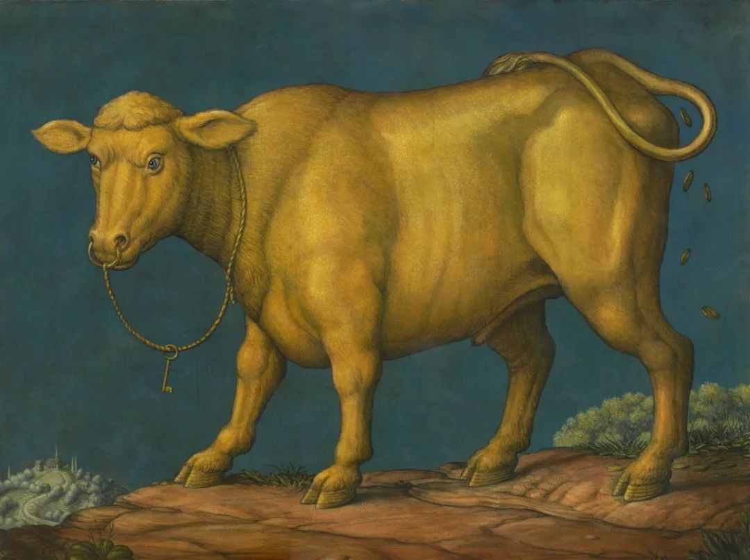 the golden calf | 36 x 27 | acrylic & oil on paperbullheaded