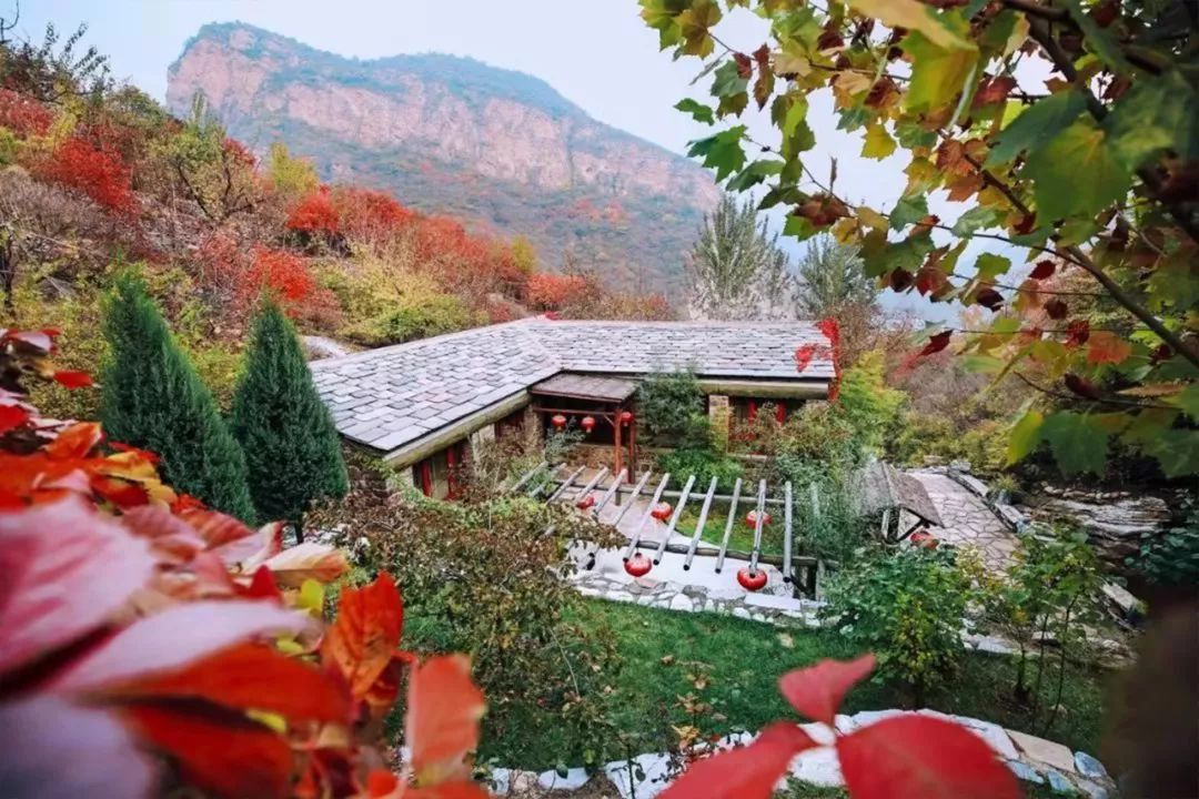 坡峰嶺半山腰,十棟山石砌就的紅葉小院,名為