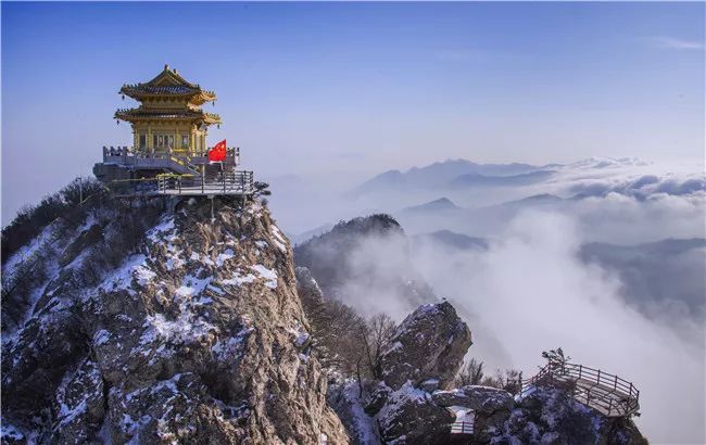 高清美圖!老君山雪後雲海,宛如仙境.