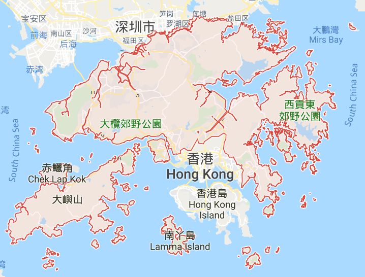 新界,三大区域构成了整个香港,其中,新界属于香港发展中的后进地区