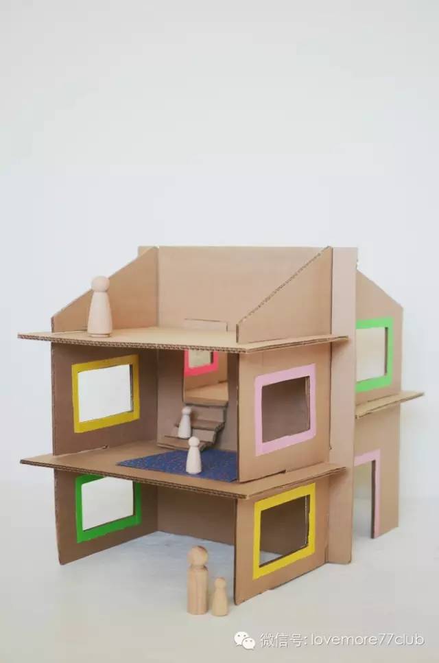 纸壳箱子改儿童房子图片