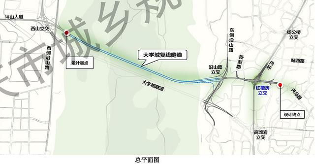 大学城复线隧道规划图重庆是一座山城,出行不是桥就是隧道,今天要说的