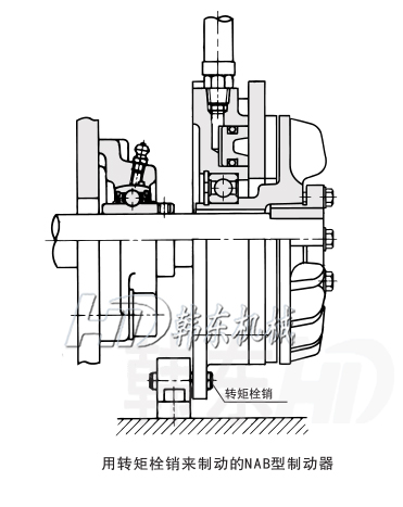 法兰|NAB-20T空压通轴式制动器的安装方式_韩东机械