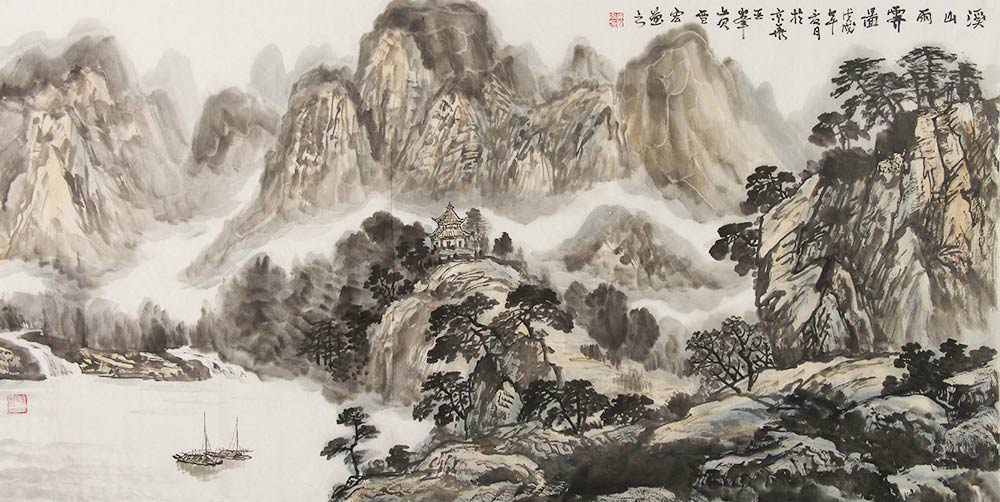 黄雪宏山水画作品苍茫悠远充满了诗情画意别有情致